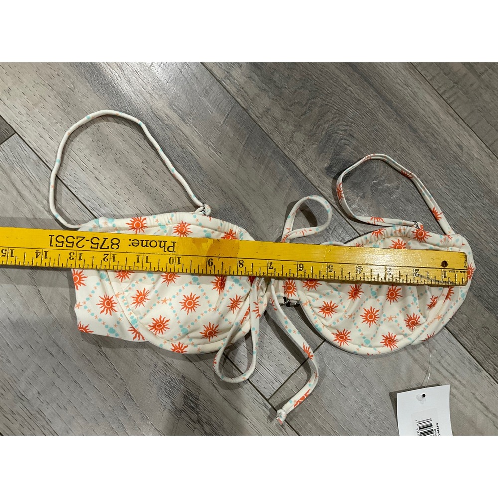 Dippin' Daisy's Emma Bikini Top Sun Print Underwire Cream Orange Large - Picture 5 of 6